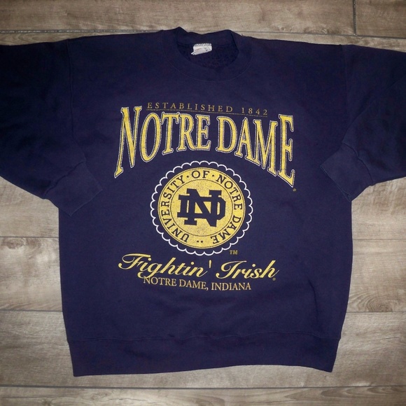 Vintage Notre Dame Football Fighting Irish Nutmeg Sweatshirt Made in USA XLarge